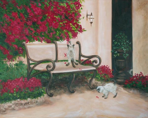 art oil painting for sale Cosy Corner and Kittens Painting